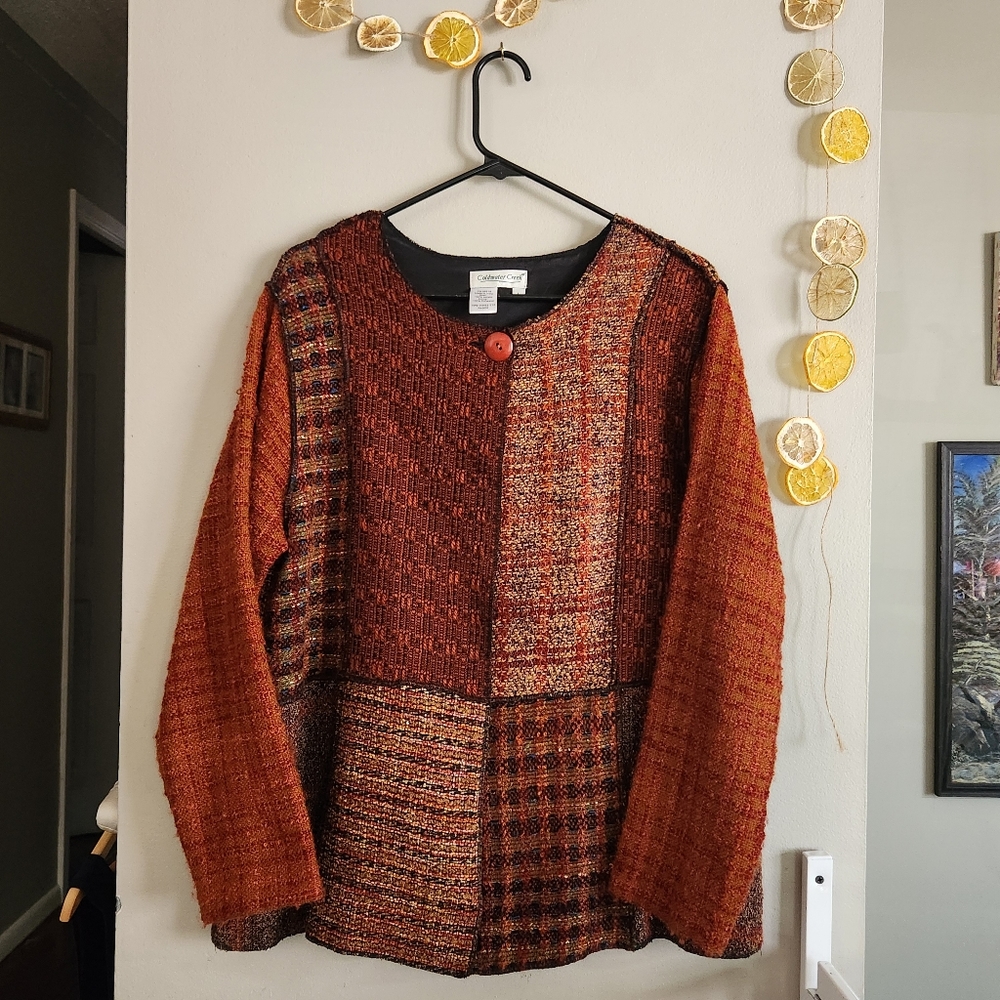 Sz L Deconstructed Vibrant Orange Jacket